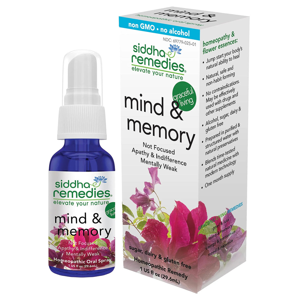 Siddha Remedies Mind & Memory Spray for Apathy, Indifference & Low Focus Siddha Au supplements