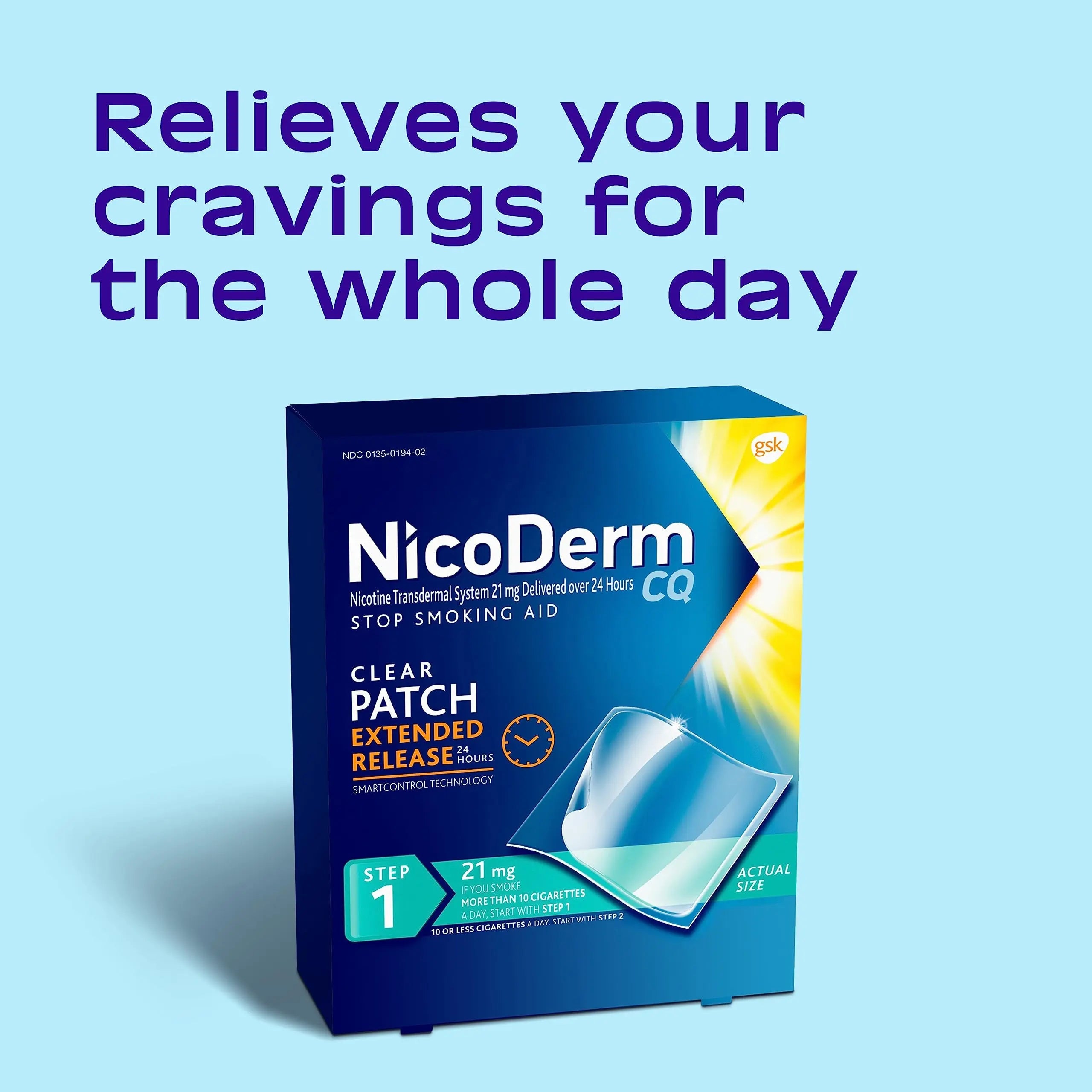 NicoDerm CQ Step 1 Nicotine Patches to Quit Smoking, 21 mg, Stop Smoking NicoDerm Au supplements