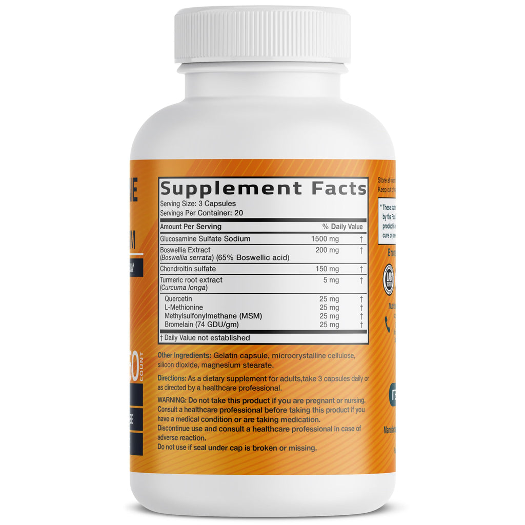 Bronson Glucosamine Chondroitin Turmeric & MSM Advanced Joint & Cartilage Formula, Supports Healthy Joints