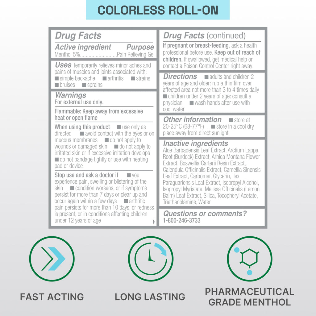 Biofreeze Professional Colorless Pain Relief Roll On, Knee & Simple Backache Relief, Arthritis Pain Reliever, Neck Pain Relief, Cooling Joint Pain Relief, Roll-On Menthol Gel 3 Fl Oz Biofreeze Au supplements