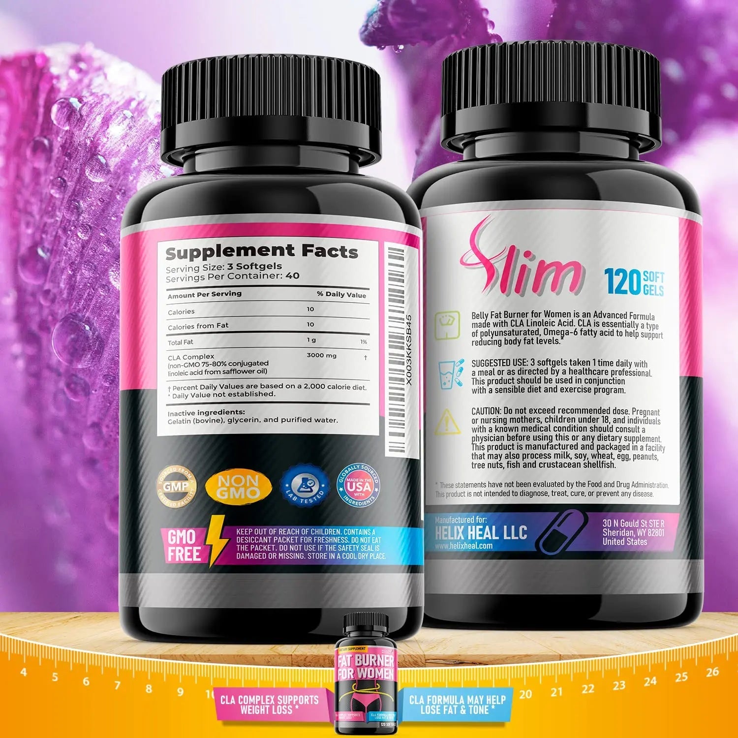 Helix Heal Belly Fat Burner for Women - Lose Stomach Fat w/Softgel Diet Pills for Weight Loss Helix Heal Au supplements