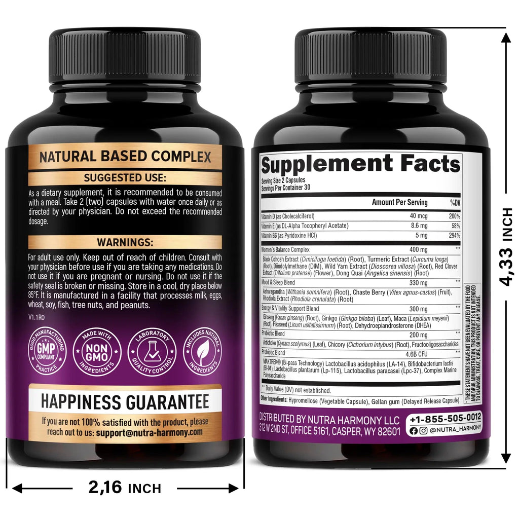 NUTRAHARMONY D-Mannose with Cranberry & Menopause Capsules NUTRAHARMONY Au supplements