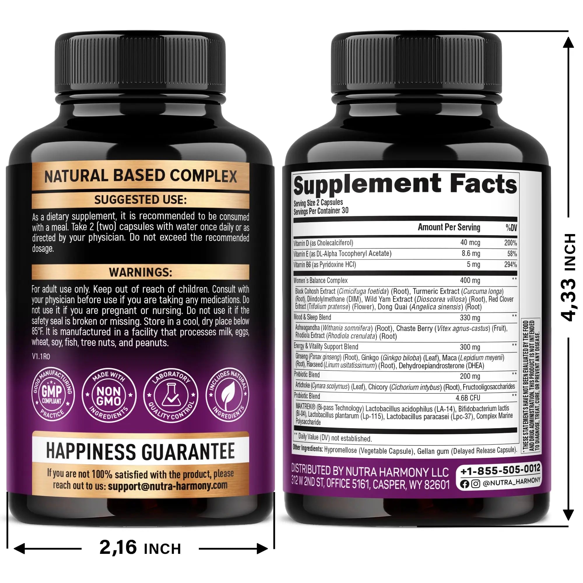 NUTRAHARMONY D-Mannose with Cranberry & Menopause Capsules NUTRAHARMONY Au supplements