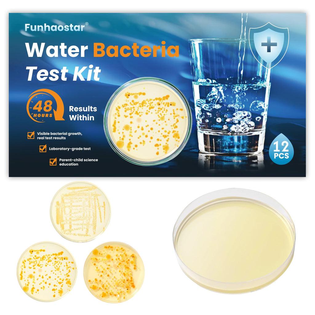 Bacteria Test Kits for Drinking Water - 12 Tests Detect Coliform, E.coli & All Bacteria | Home Quality Testing Kit for Well, Tap, Pool, Hot Tub & City Water | Easy DIY Tester with Free Lab Analysis Funhaostar Au supplements