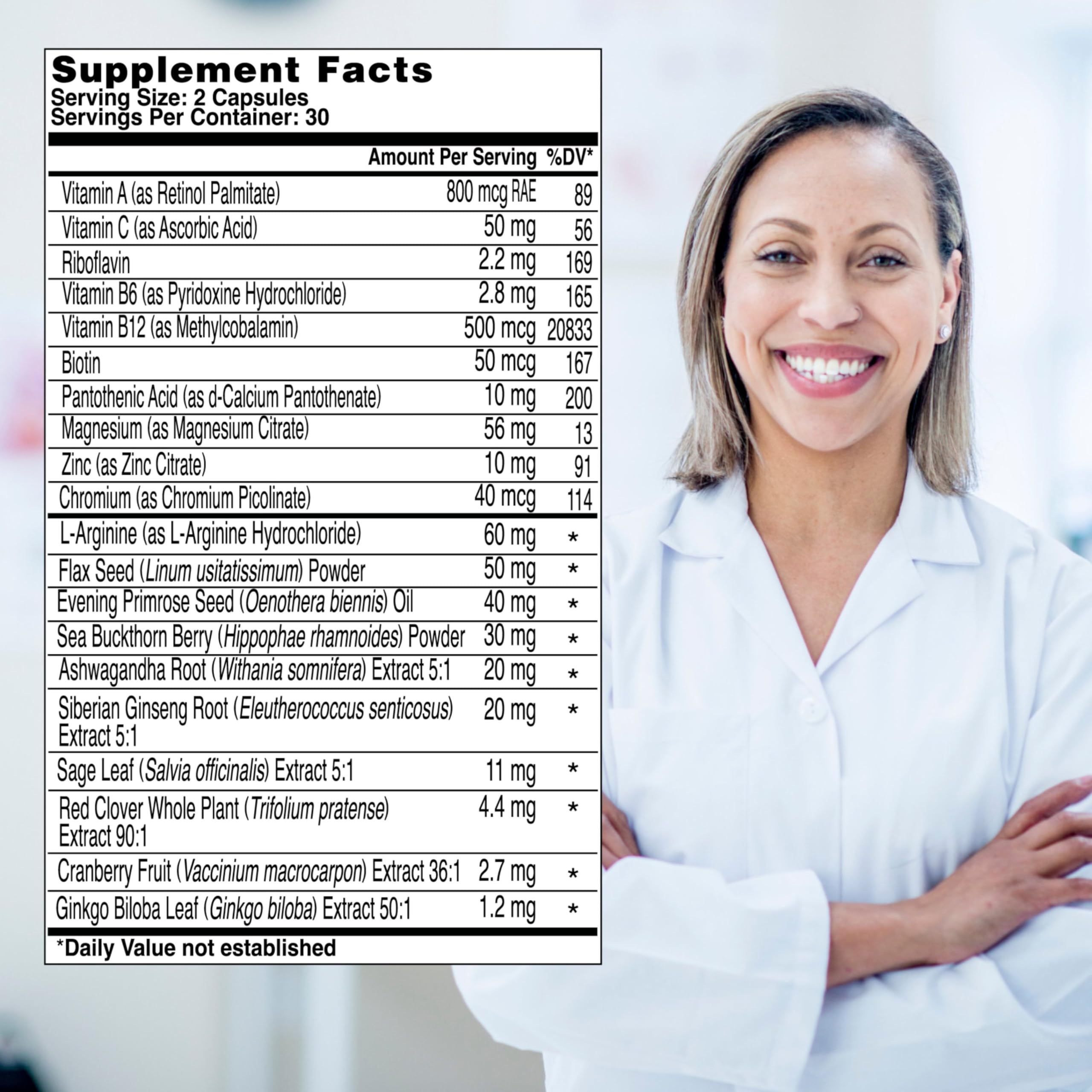 Health & Her Menopause Supplements for Women - Multi-Nutrient Support, Menopause Vitamins for Energy, Bones, Muscles, Skin & Hair, Vegan, Gluten-Free, Non GMO (60ct - 1 Month) Health and Her Au supplements