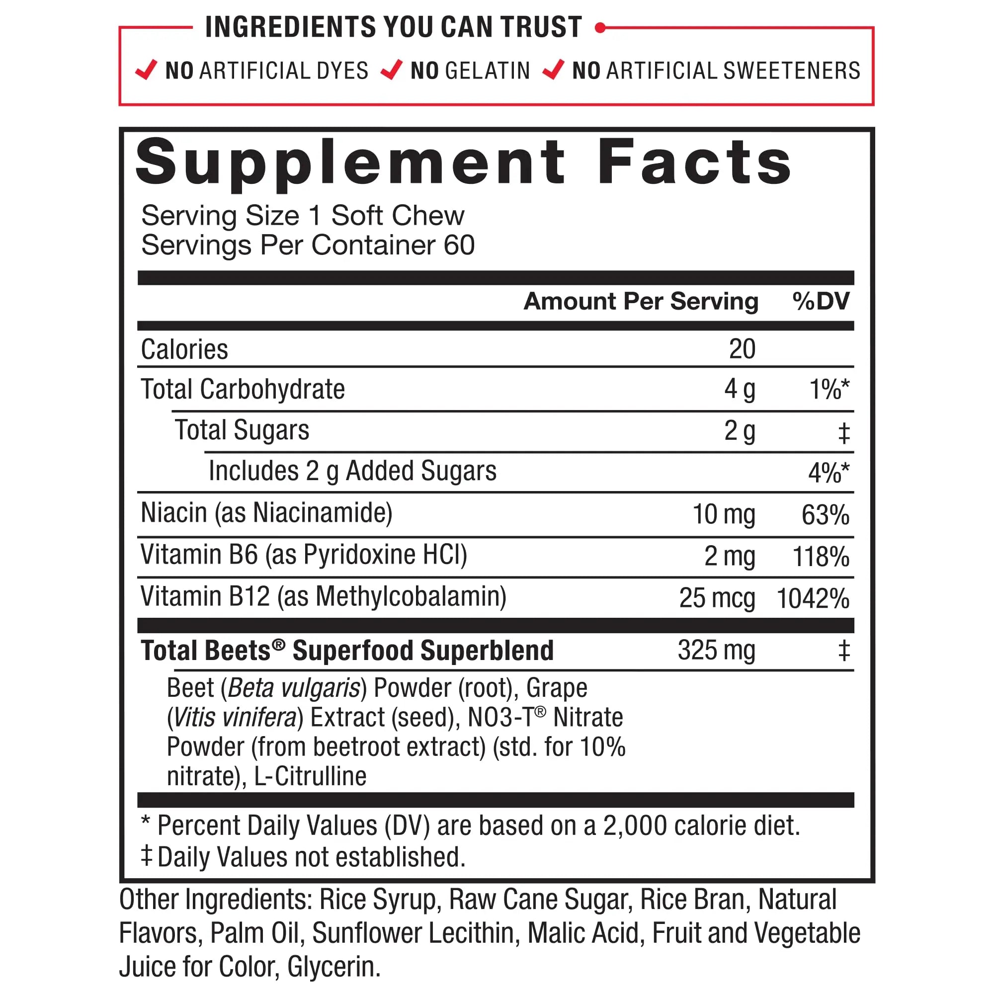 Force Factor Total Beets Soft Chews with Beetroot, Nitrates, L-Citrulline, Grapeseed Extract Force Factor Au supplements