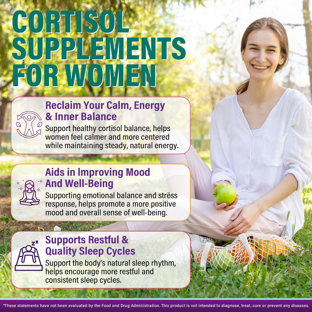 Cortisol Supplements for Women & Men, Cortisol Reducer Gummies w/ Magnesium, Ashwagandha, L-Theanine, Rhodiola, Reishi, 24 IN 1 Cortisol Detox Manager for Calm Mood, Focus & Relaxation,Vegan, 120 Cts EnvyCure Au supplements