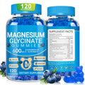 Magnesium Glycinate Gummies 600mg, Chewable Sugar Free Potassium Magnesium Gummies with Manganese Glycinate, Vitamin D, B6, and CoQ10 for Calm Suppor