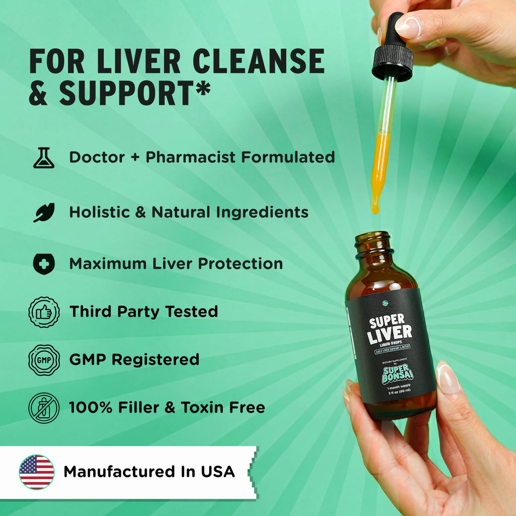 SuperBonsai Super Liver Support with Milk Thistle - All Natural Liver Cleanse Detox & Repair Aid - Doctor-Formulated Liver Supplement