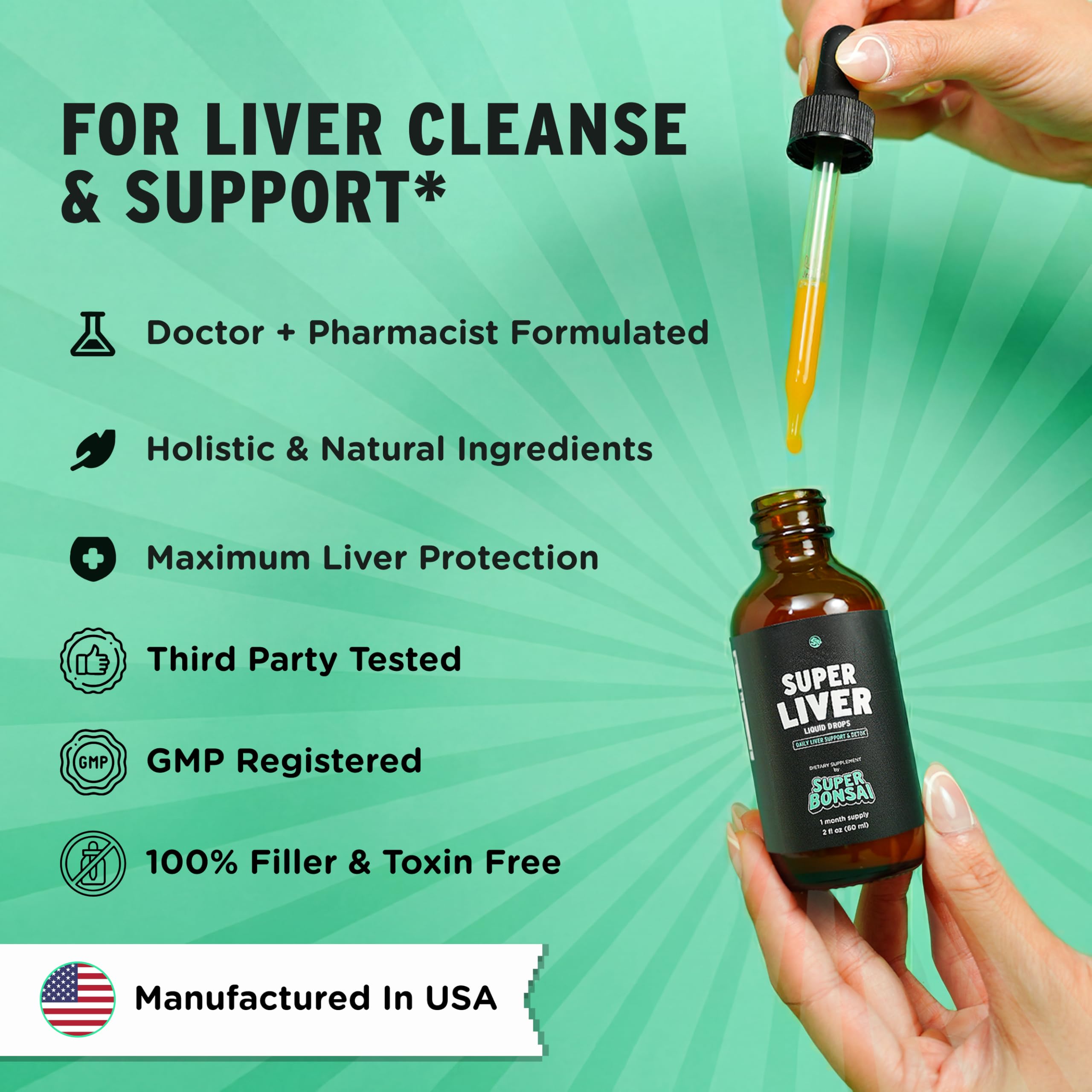 SuperBonsai Super Liver Support with Milk Thistle - All Natural Liver Cleanse Detox & Repair Aid - Doctor-Formulated Liver Supplement