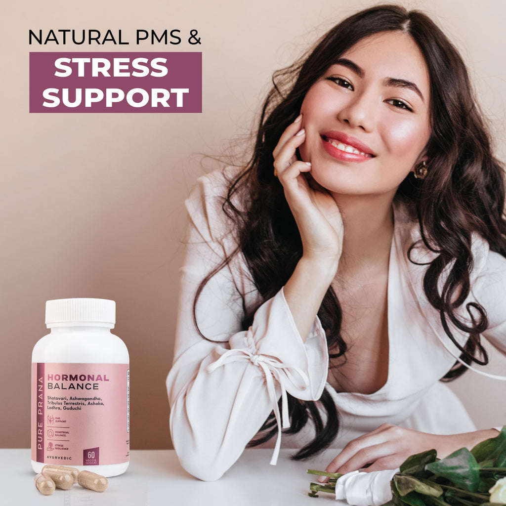 Pure Prana Ayurvedic Hormone Balance for Women - Shatavari & Ashwagandha Supplement for PMS Relief & Menstrual Support - Menopause, Perimenopause & Cortisol Support - 60 Capsules Pure Prana Au supplements
