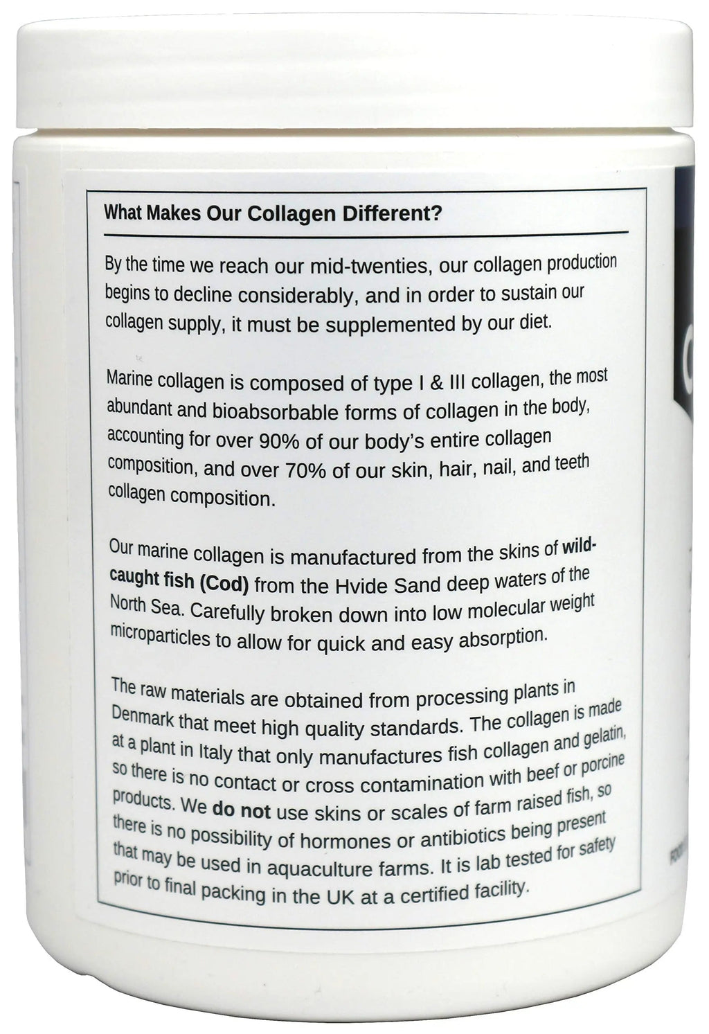 Marine Collagen Peptides (400g) | Hydrolysed from Wild Caught North SEA Cod Miracle Greens Au supplements