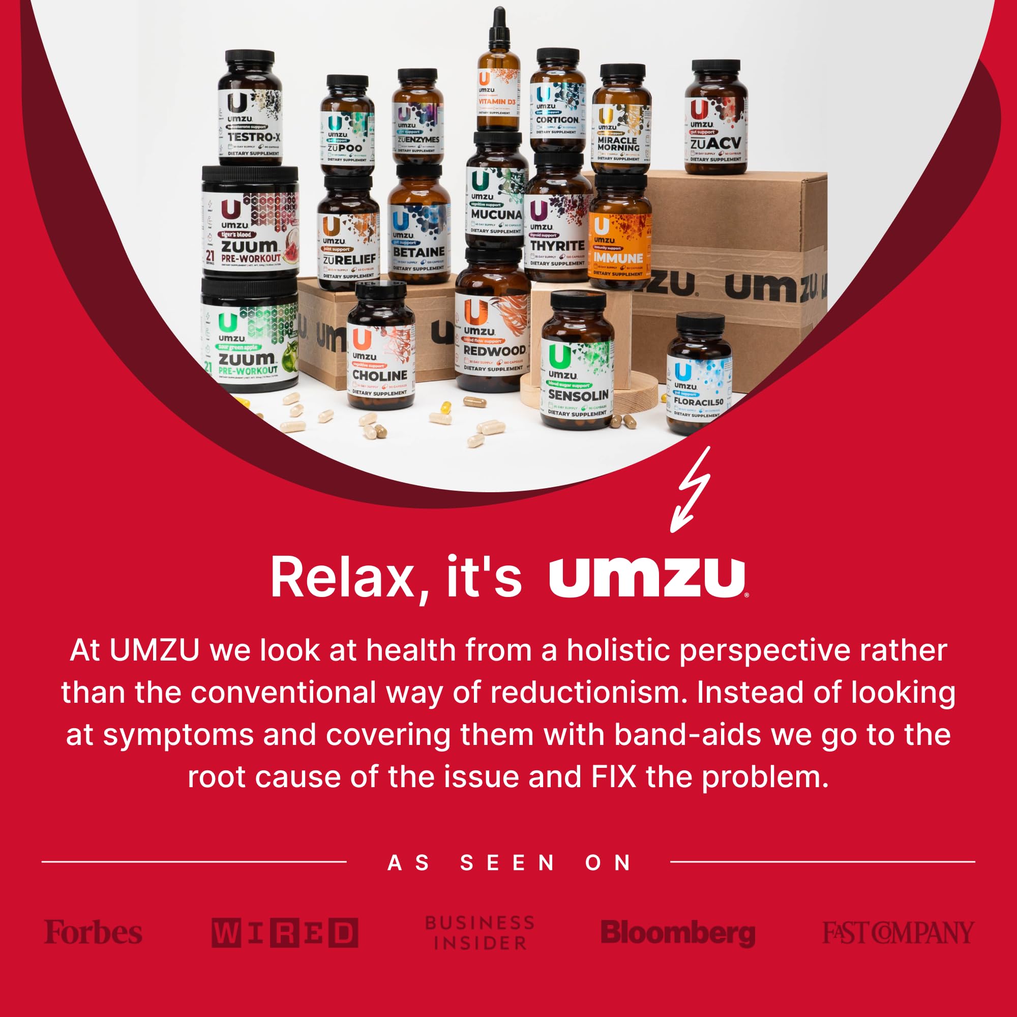 UMZU zuACV Apple Cider Vinegar + Prebiotics Supplement, (30 Day Supply) – ACV & Inulin Fiber Blend – Gut Health Support with ACV Capsules