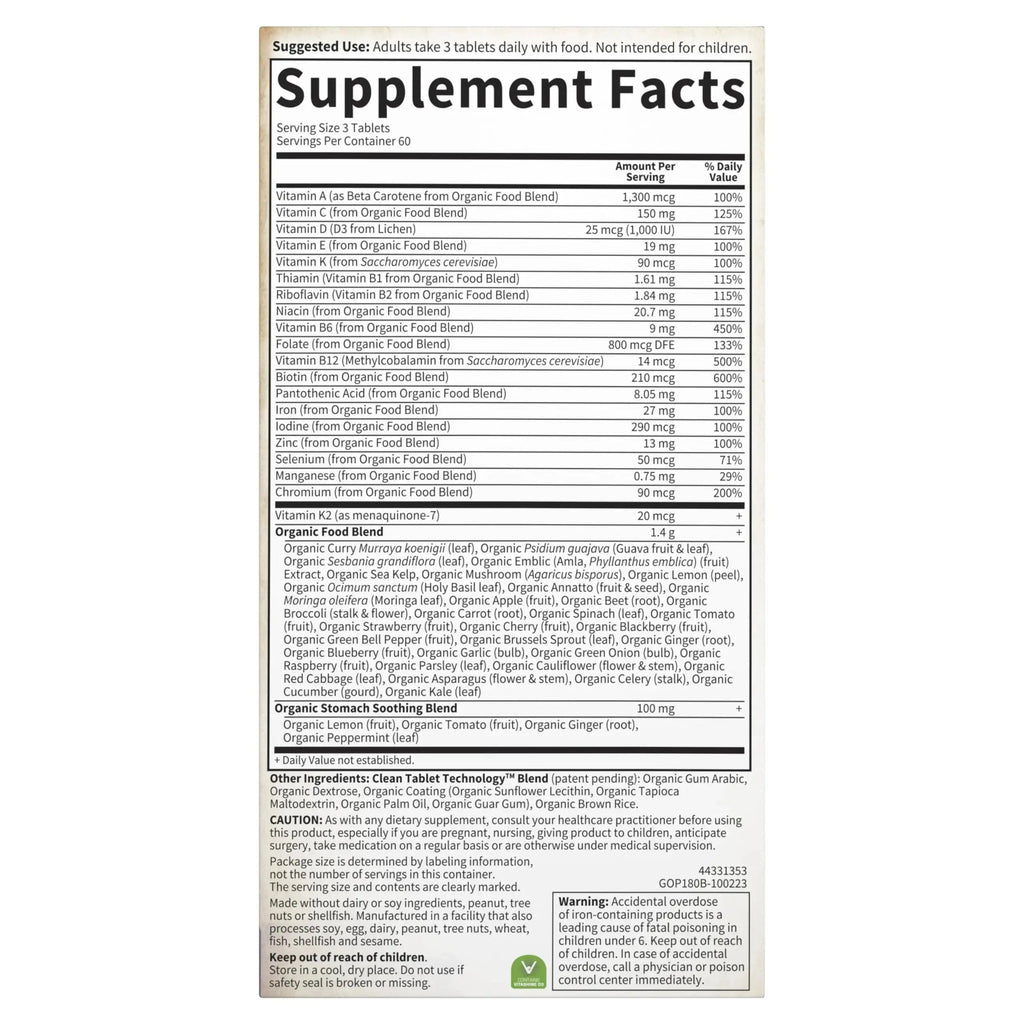 Garden of Life Organics Women’s Prenatal Multivitamin with Vitamin D3, B6, B12, C & Iron, Folate for Energy & Healthy Fetal Development – Organic Garden of Life Au supplements