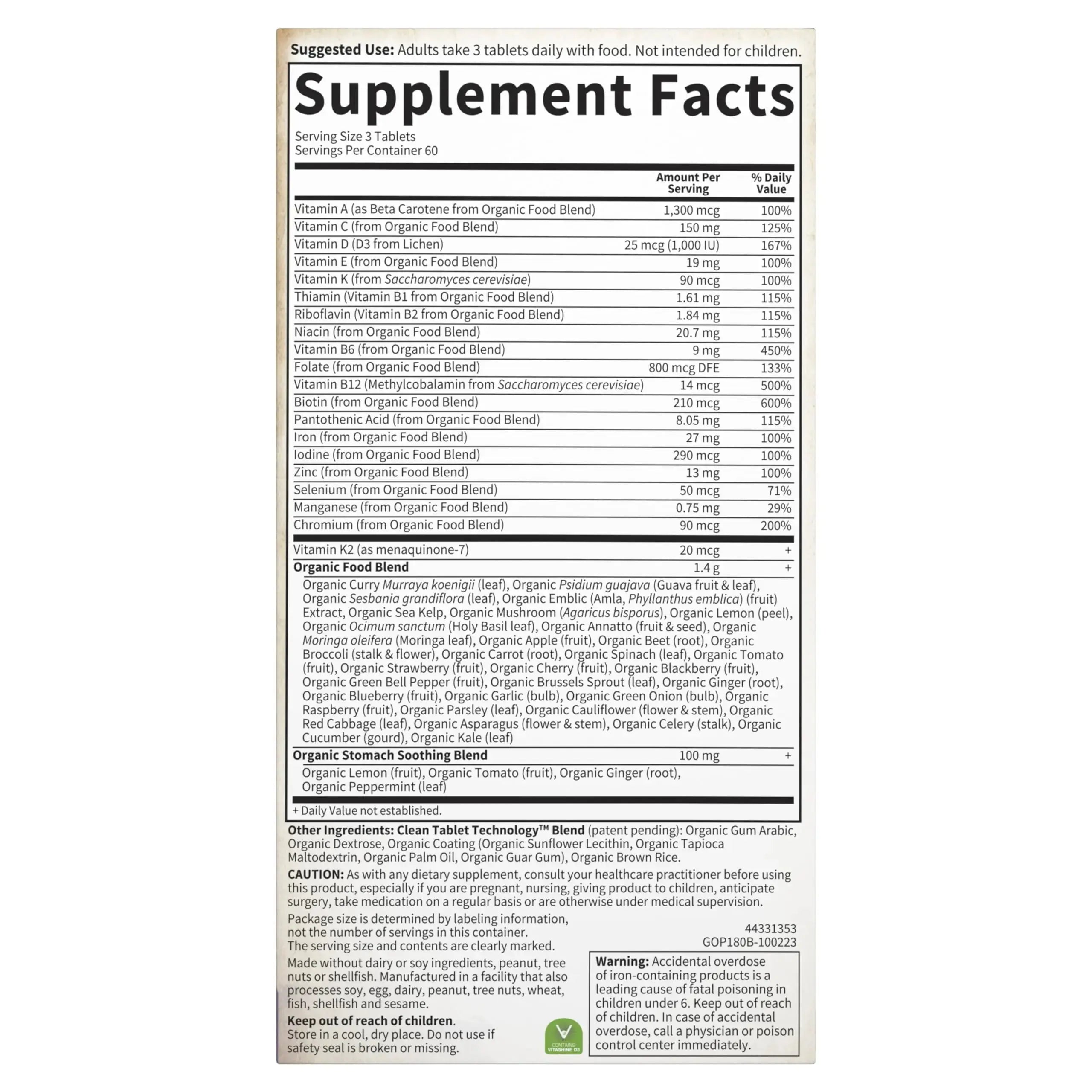 Garden of Life Organics Women’s Prenatal Multivitamin with Vitamin D3, B6, B12, C & Iron, Folate for Energy & Healthy Fetal Development – Organic Garden of Life Au supplements