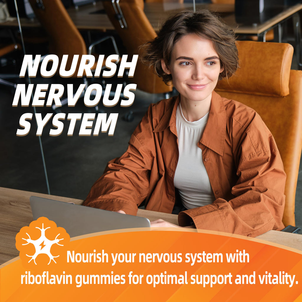 Joywiit Vitamin B2 Gummies | Riboflavin 400mg | B2 Vitamin 400mg Chewable for Adults and Kids, Migraine Relief & Energy and Nervous System Support
