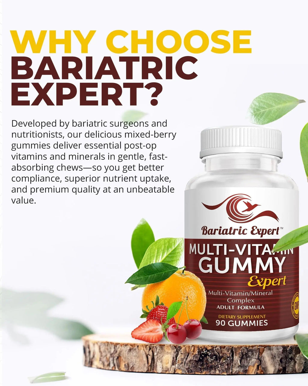 Bariatric Expert Multivitamin Gummies – Fast-Melting Dietary Supplement for Adults Post-Gastric Sleeve and Bypass, Nutritionist Recommended, 90 Count Bariatric Food Expert Au supplements