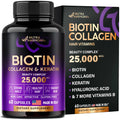 Biotin | Collagen | Keratin | Hyaluronic Acid - Hair Growth Support Pills, 25000 mcg NUTRAHARMONY Au supplements