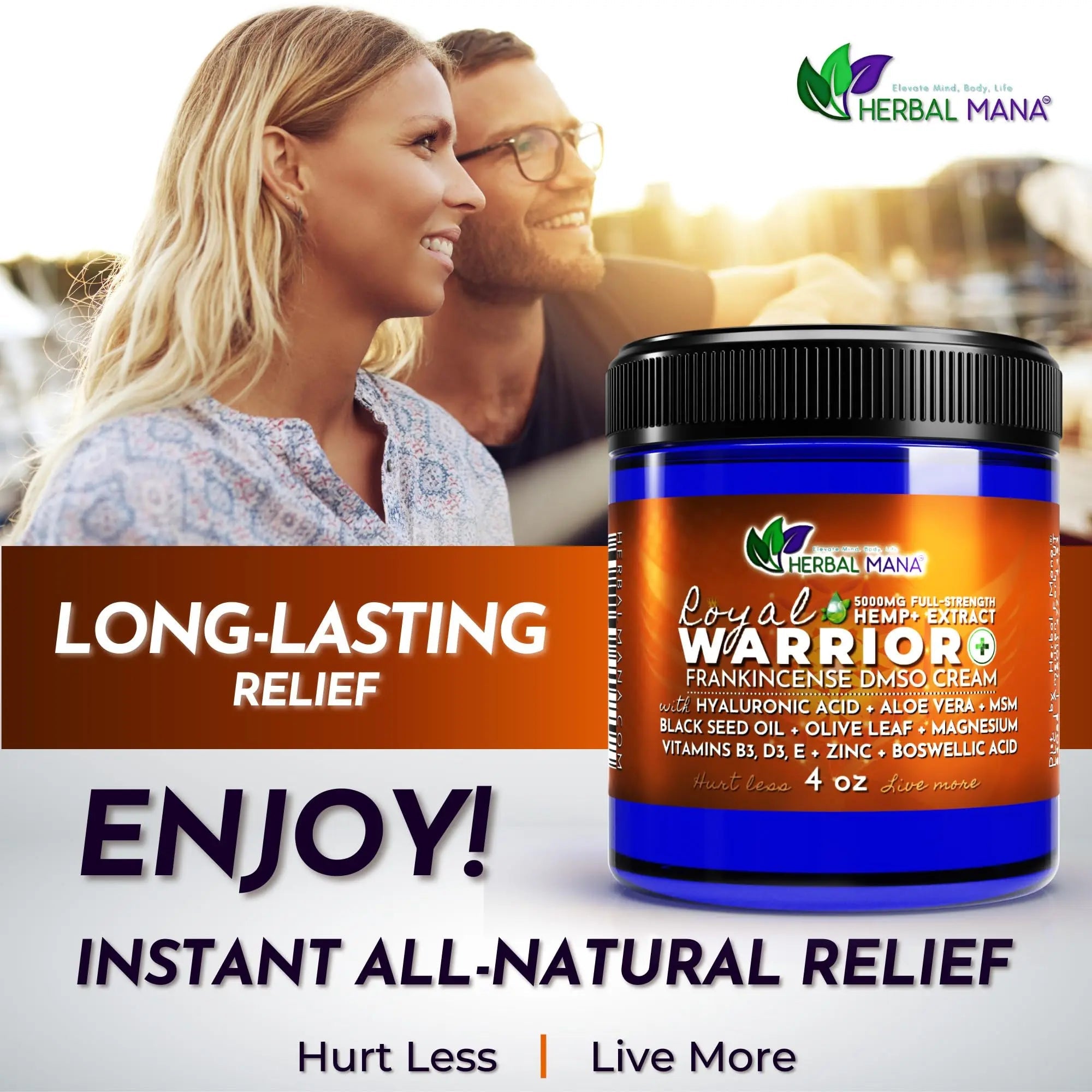 Herbal Mana Royal Warrior with 5000mg Hemp Lotion - 99.9% Pure DMSO Cream Herbal Mana Au supplements
