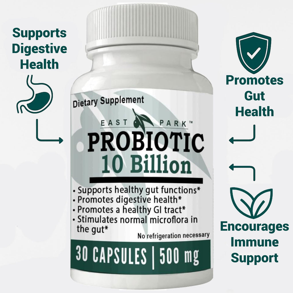 East Park Research d-Lenolate Probiotic Supplement | Probiotic 10 Billion CFUs Supports Gut & Digestive Health | Dietary Supplement Probiotics
