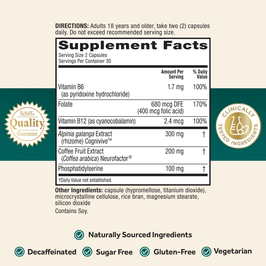 NEURIVA Ultra Decaffeinated Clinically Tested Supplement for Mental Alertness, Memory, Focus & Concentration, Cognivive, Neurofactor