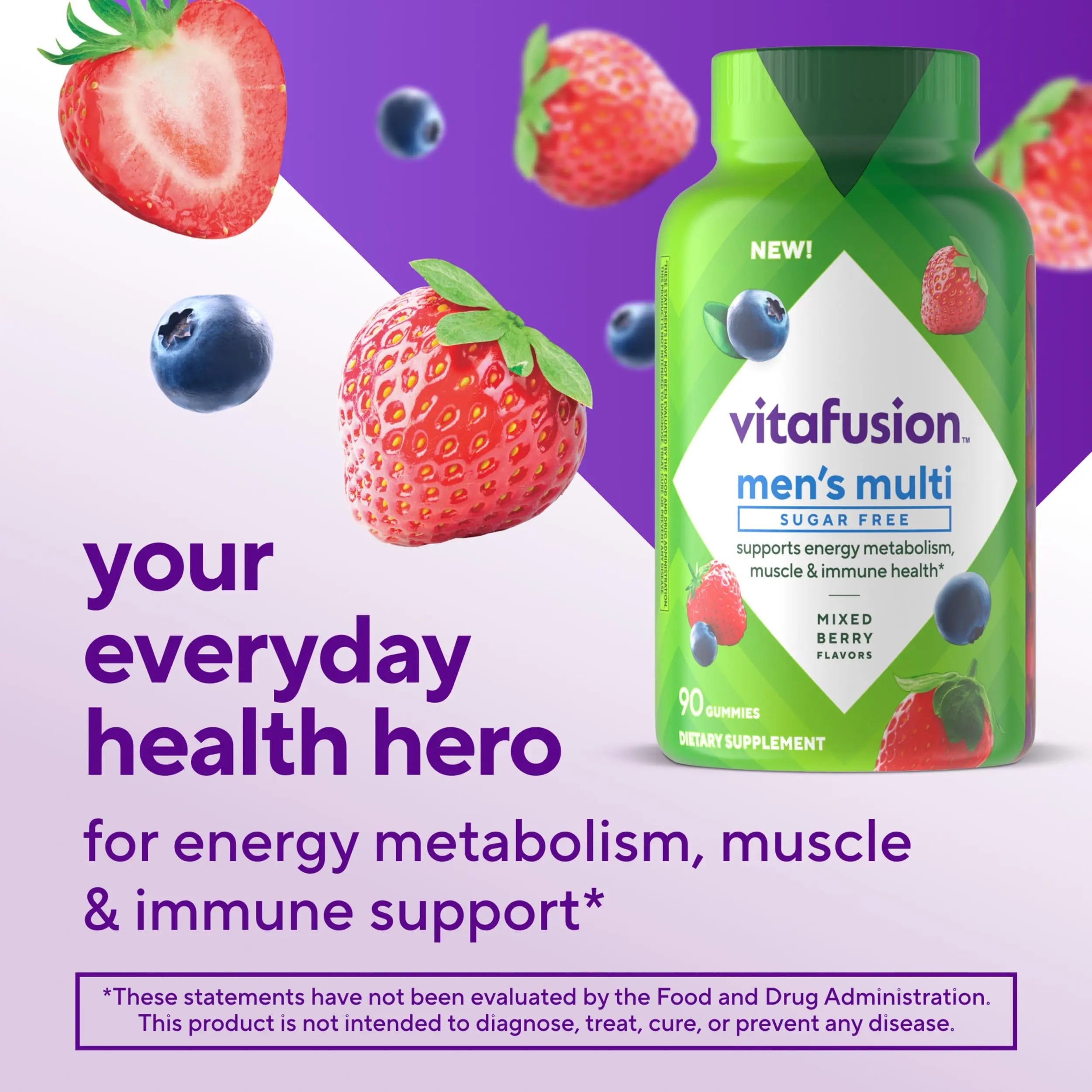 vitafusion Sugar Free Men’s Multi Daily Gummy Multivitamins, Supports Energy Metabolism, Muscle and Immune Health Vitafusion Au supplements