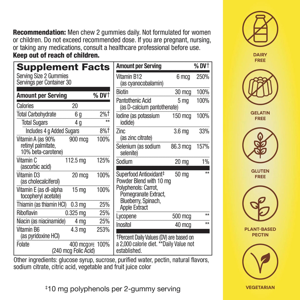 Nature's Way Alive! Men's Multivitamin Gummies, Supports Energy Metabolism*, Muscle Function*, Superfood Antioxidants(1) Nature's Way Au supplements