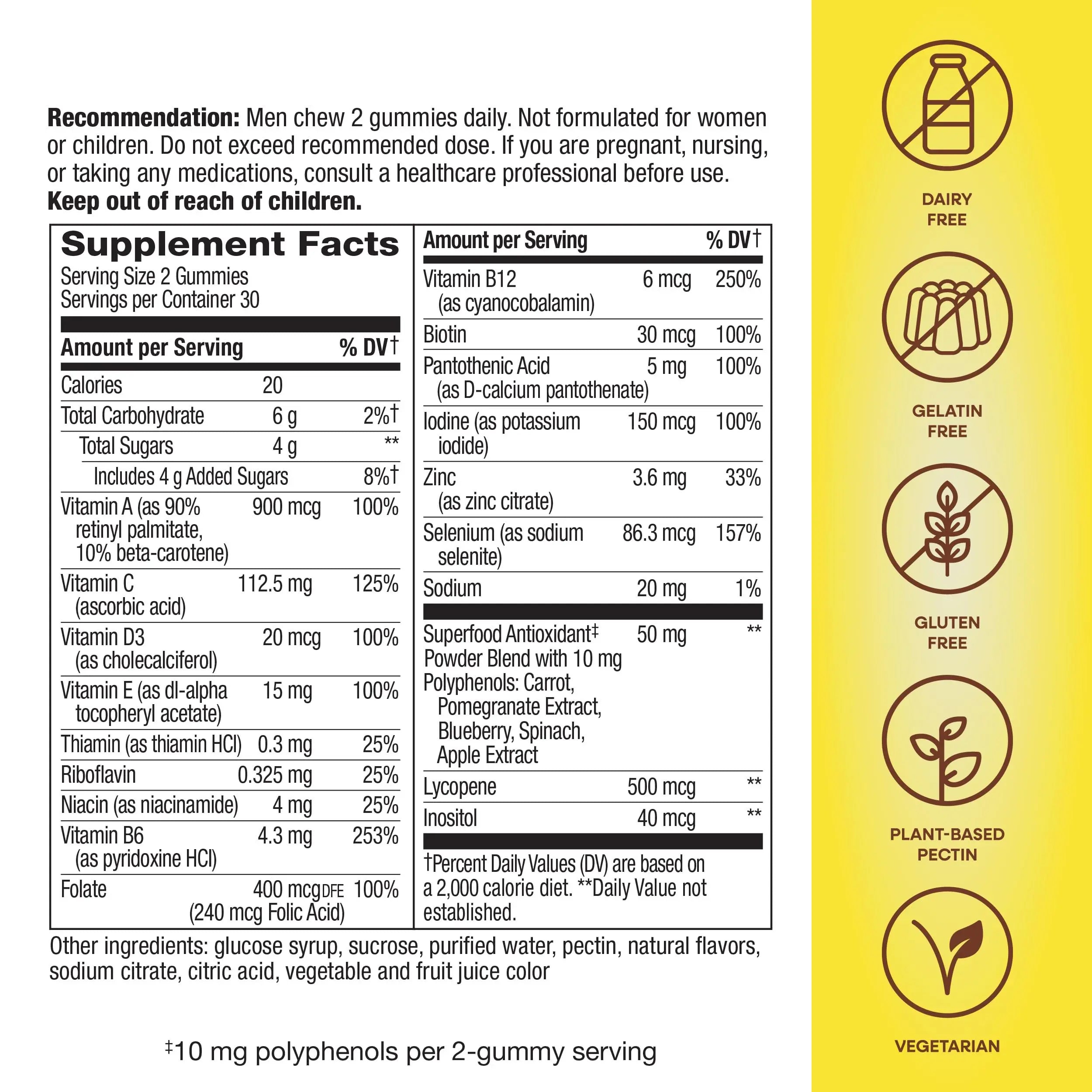 Nature's Way Alive! Men's Multivitamin Gummies, Supports Energy Metabolism*, Muscle Function*, Superfood Antioxidants(1) Nature's Way Au supplements