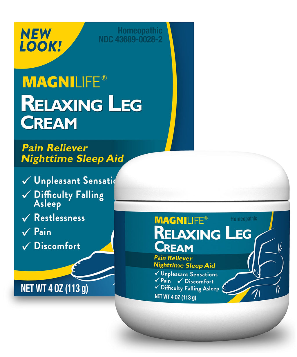 MagniLife Relaxing Leg Cream, Restless Legs, Deep Penetrating Topical for Pain, Naturally Soothe Cramping, Discomfort, and Tossing with Lavender and Magnesium - 4oz MagniLife Au supplements