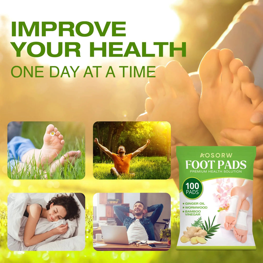 AOSORW 100 Pack Foot Pads, Ginger Oil Bamboo Charcoal Foot Pads, Foot Care Patch AOSORW Au supplements
