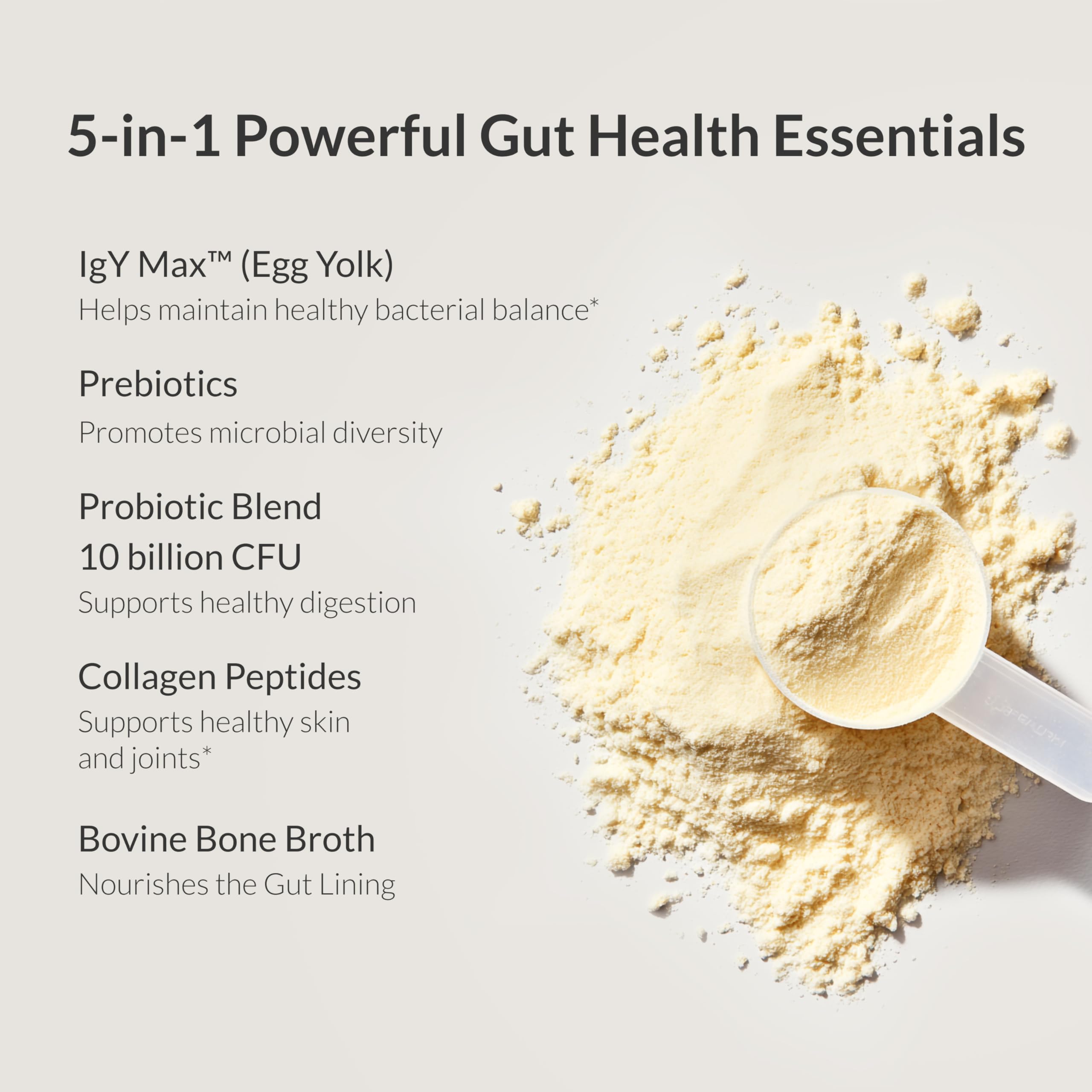 Microbiome Breakthrough™ Gut Support Powder – Vegetarian Vanilla – With Probiotics, Prebiotics, and IgY Max® – Source of L-Glutamine – Supports Digestive Comfort, Gas & Bloating Relief 30 Servings* BIOptimizers Au supplements