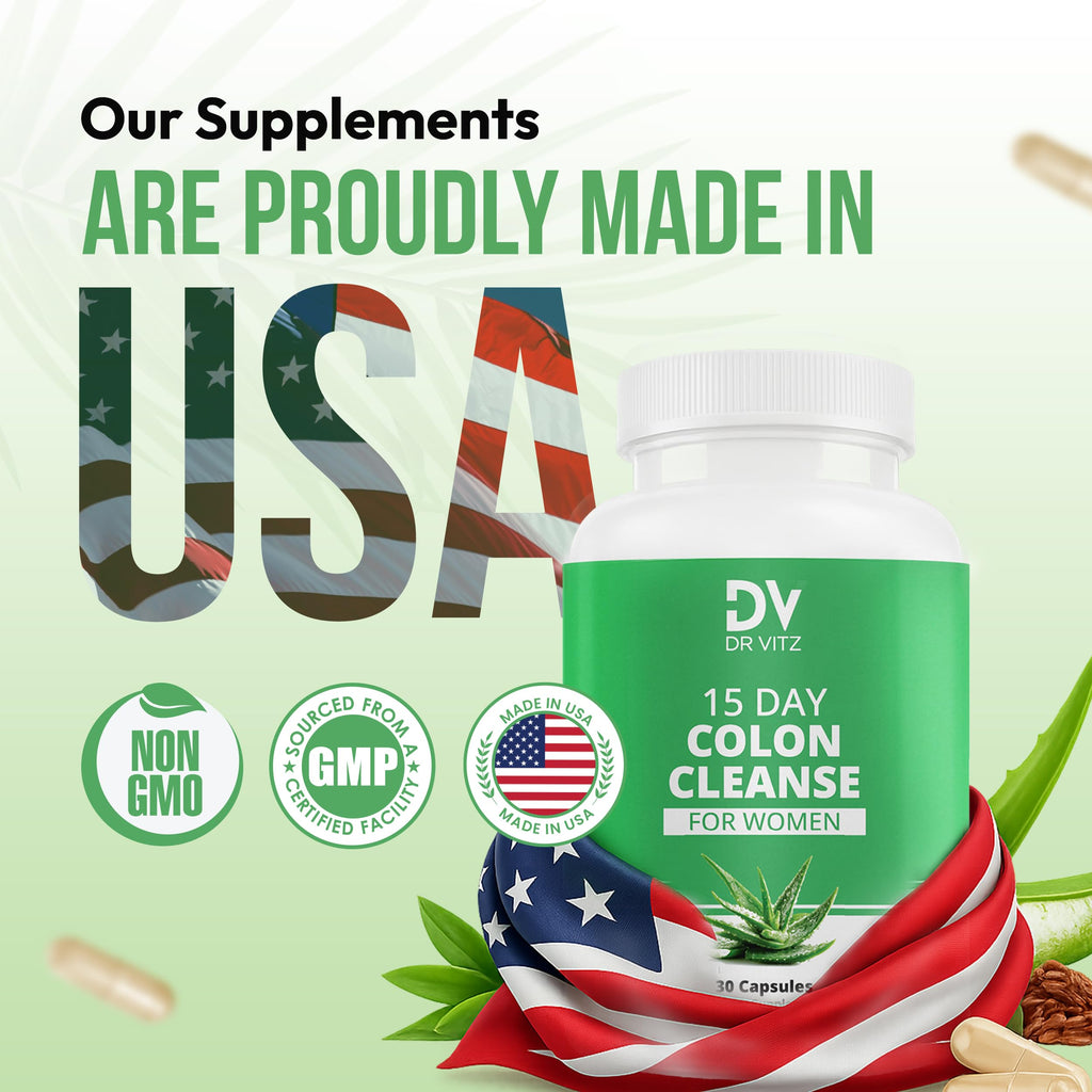 Dr Vitz 15 Day Colon Cleanse for Women – Natural Detox Pills with Herbs, Fiber & Probiotics – Bloating & Constipation Relief, Weight Loss & Gut Health Reset – 30 Capsules Dr Vitz Au supplements
