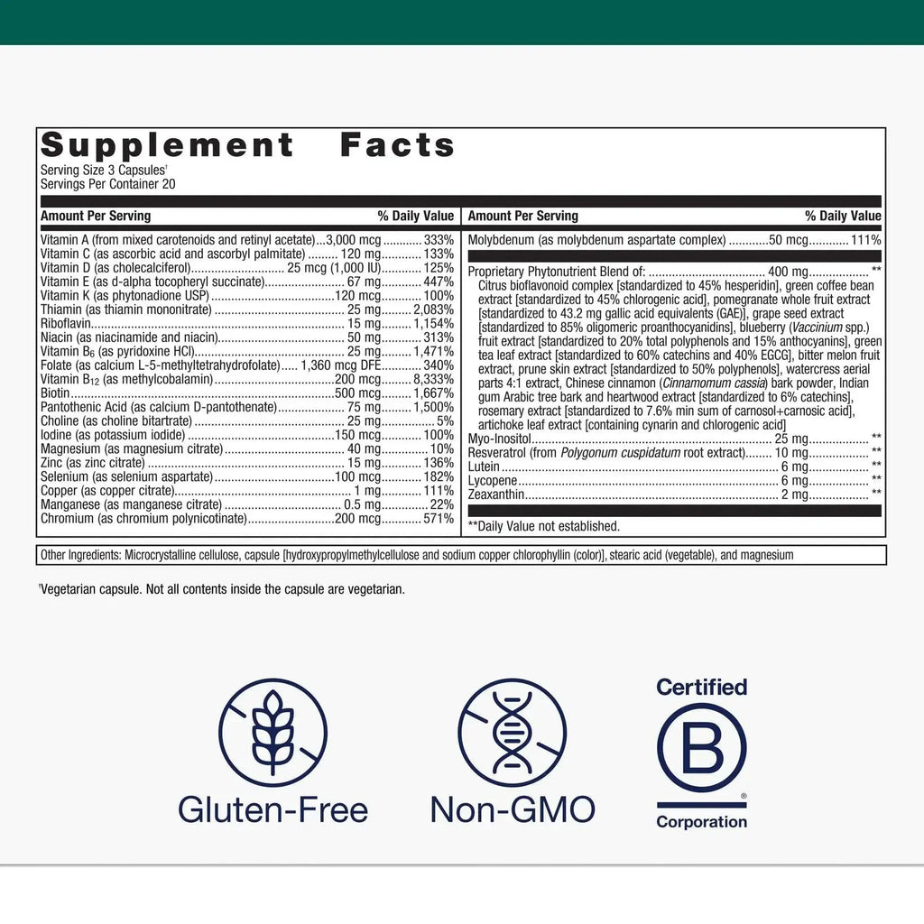 Metagenics PhytoMulti - Daily Multivitamin Supplement with Phytonutrients, Vitamins and Minerals for Multidimensional Health Support Metagenics Au supplements