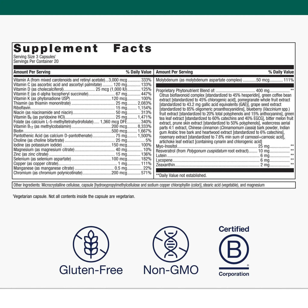 Metagenics PhytoMulti Multivitamin - 20+ Essential Vitamins & Minerals with Phytonutrients - Supports Healthy Aging, Cellular Health, Energy & Immune Function Metagenics Au supplements