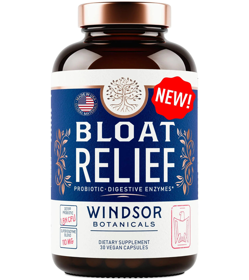 Bloat Relief Probiotic and Digestive Enzymes - Anti Bloating Turmeric, Fennel, Bromelain IBS WINDSOR BOTANICALS Au supplements