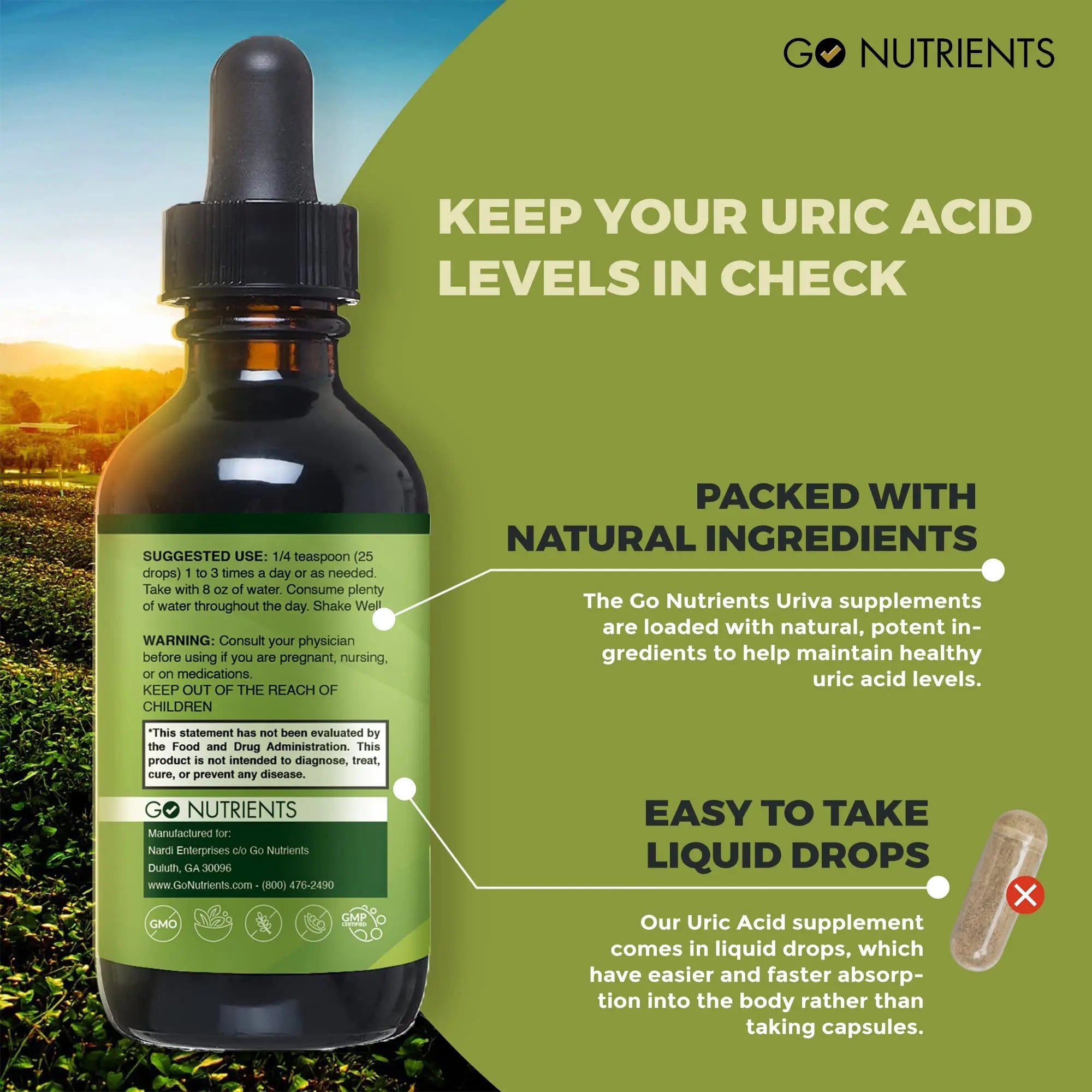 Go Nutrients Uriva Advanced Uric Acid Flush Cleanse with Tart Cherry Extract Celery Seed Extract Turmeric Go Nutrients Au supplements