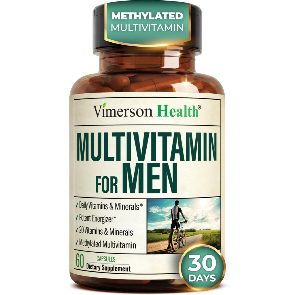 Multivitamin for Men with Methylated Vitamins and Chelated Minerals for Energy, Focus and Immune Health – Premium Daily Mens