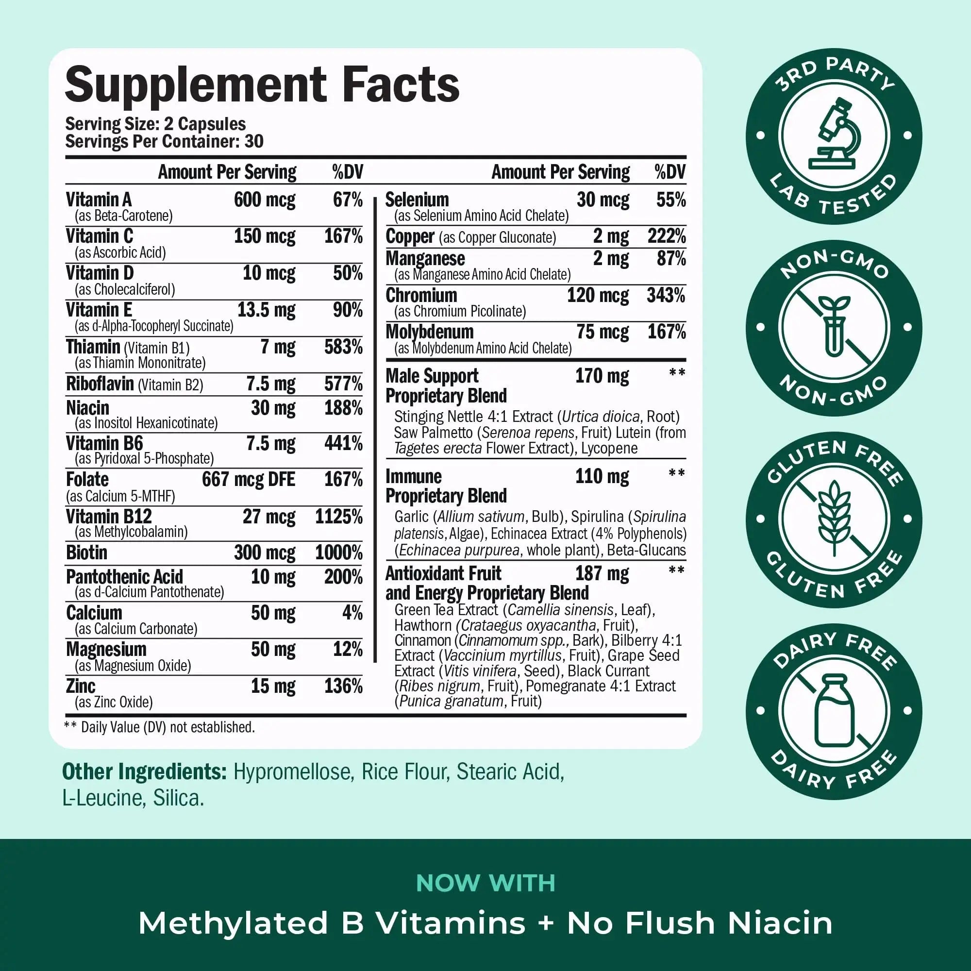 Methylated Multivitamin for Men with Bioavailable Vitamins, Chelated Minerals, Vitamin D, B12, C, A & Zinc for Energy, Focus and Immune Health Vimerson Health Au supplements