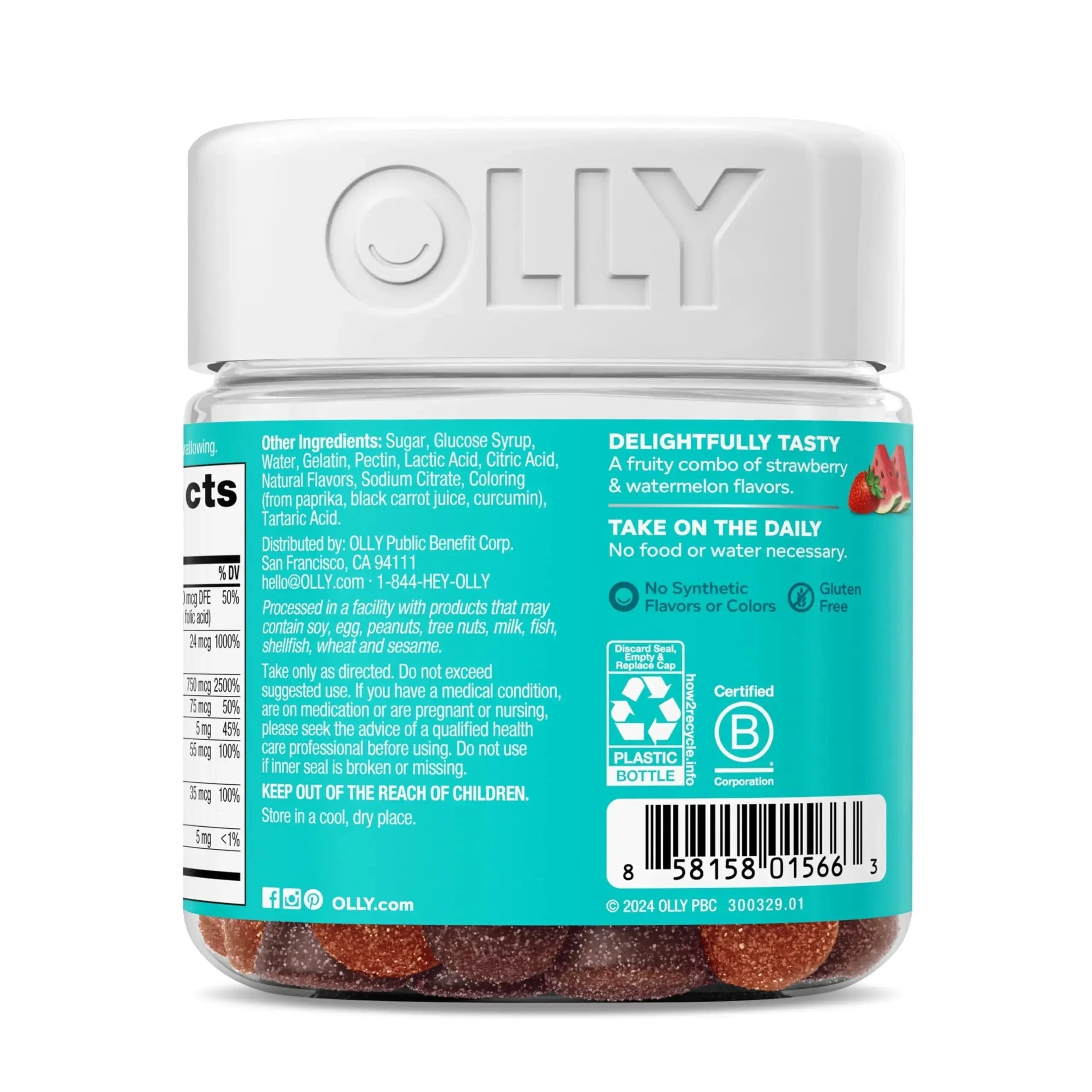 OLLY Teen Girl Multi Gummy, Healthy Skin and Immune Support, 15 Essential Vitamins, Biotin, Zinc, Calcium, Chewable Multivitamin OLLY Au supplements