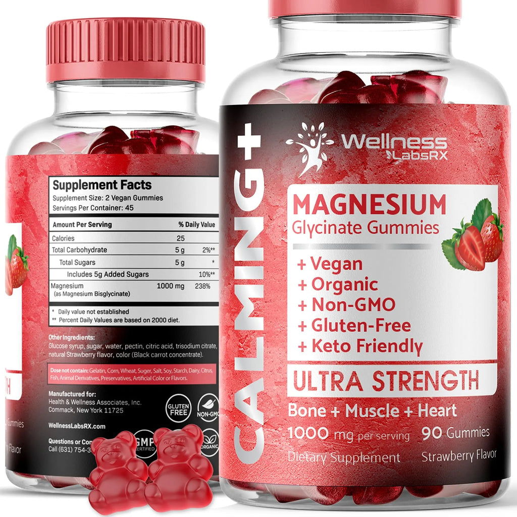 Magnesium Glycinate Gummies - 1000 mg - Magnesium Supplement to Support WELLNESS LABSRX Au supplements