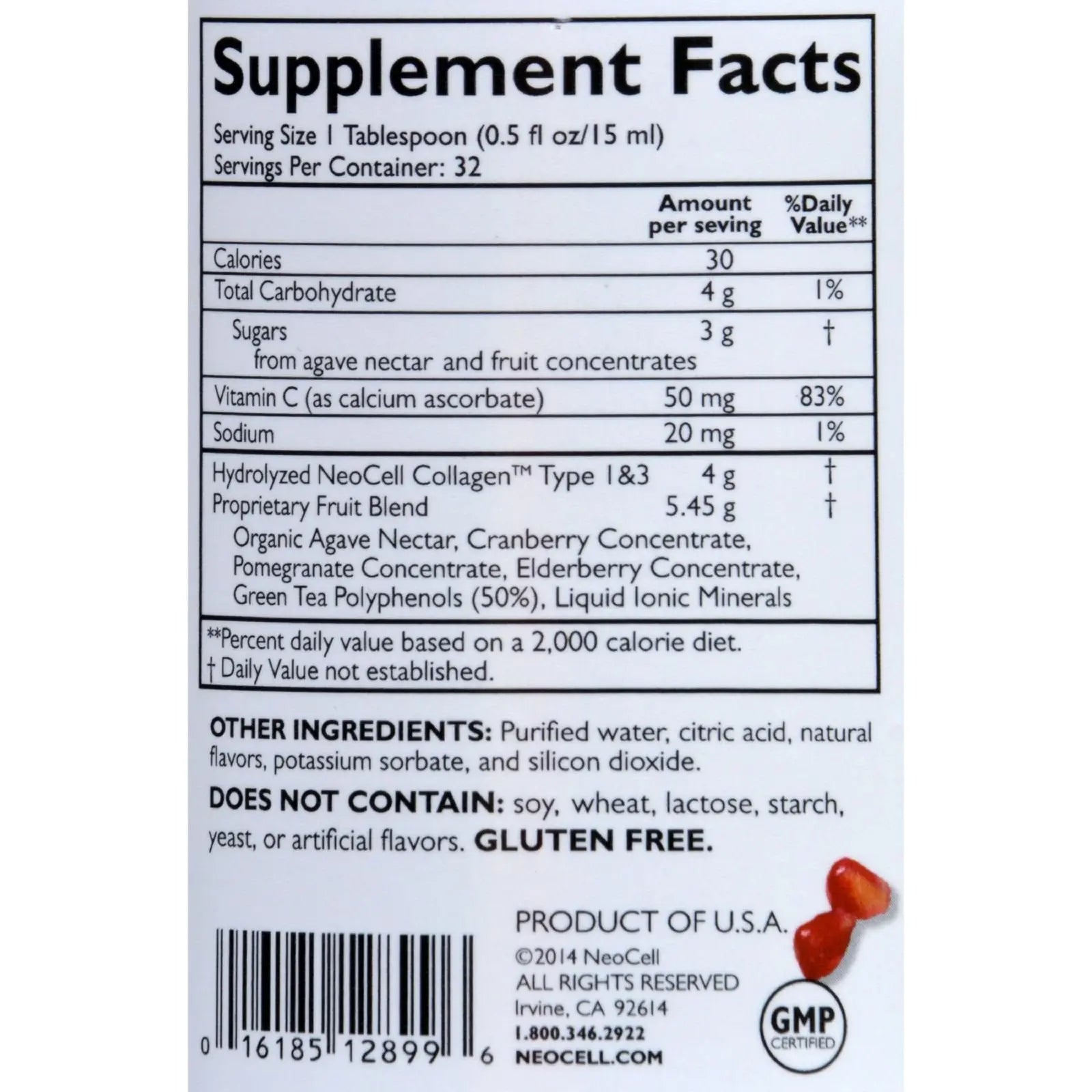 Collagen+C Pomegranate 16 Ounces Neocell Au supplements