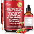 14-in-1 Berberine with Ceylon Cinnamon Supplement Liquid Drops, 1800mg + 30:1 Liposomal Tech with Cayenne Pepper, Soursop, Chromium, Bitter Melon, Turmeric, Moringa, Gymnema