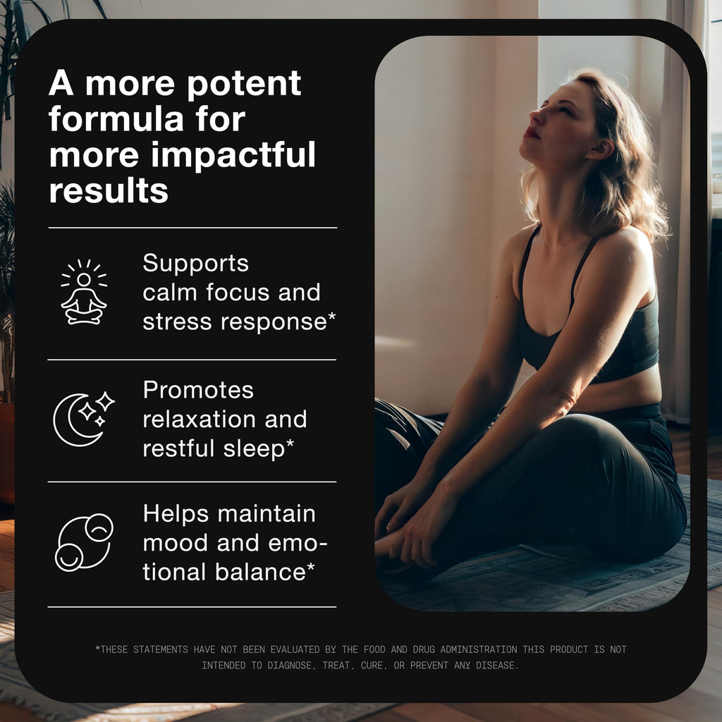 Cortisol Supplement for Women and Men — Calm, Balanced-Strength 5-in-1 Non-Drowsy, Third-Party Tested with Magnesium Glycinate, Ashwagandha, L-Theanine, Phosphatidylserine, Rhodiola — 120 Capsules Toniiq Au supplements