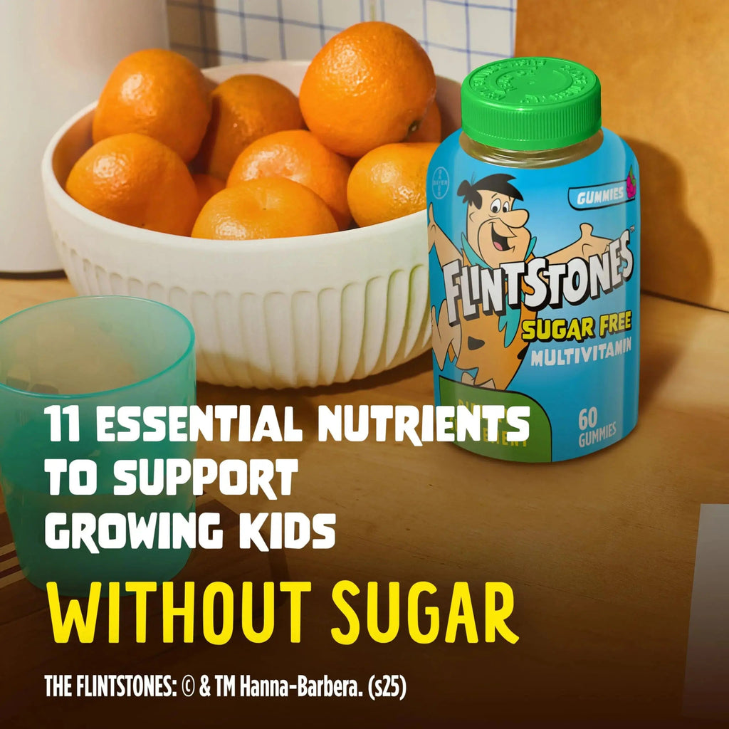 Flintstones Multivitamins for Kids, Sugar Free Kids Multivitamin Gummies, with Vitamins A, C, E, B6 & B12, Raspberry Flavored Gummy Vitamins, 60 Count Flintstones Vitamins Au supplements