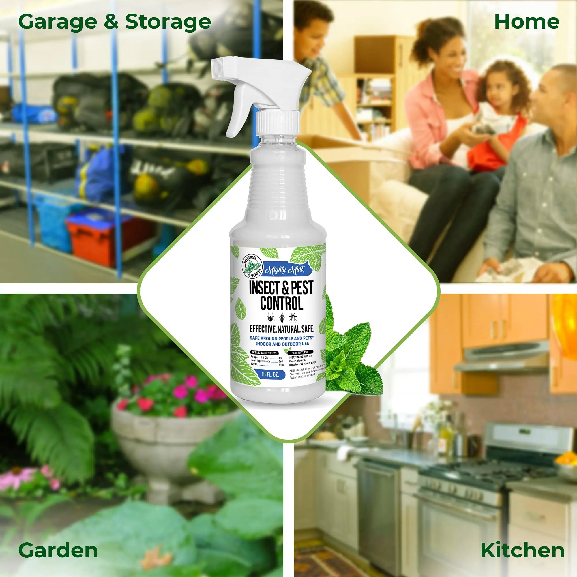 Mighty Mint 16 oz Peppermint Oil Insect & Pest Spray - for Spiders, Ants Mighty Mint Au supplements