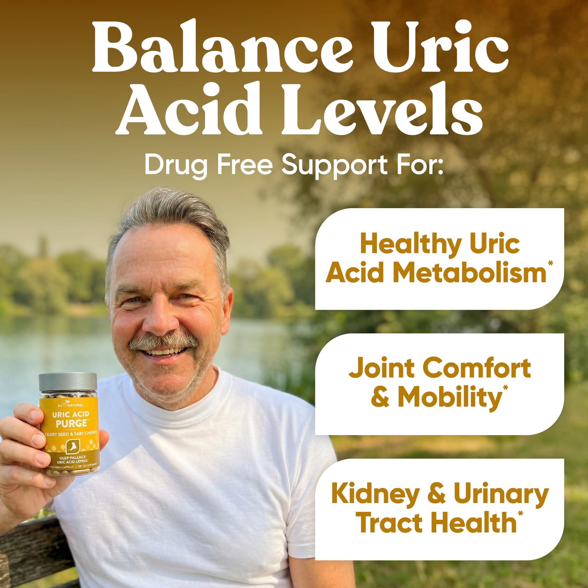 Eu Natural Purge Uric Acid Flush - Eat & Drink What You Want - Uric Acid Support for Joints & Mobility with Celery Seed