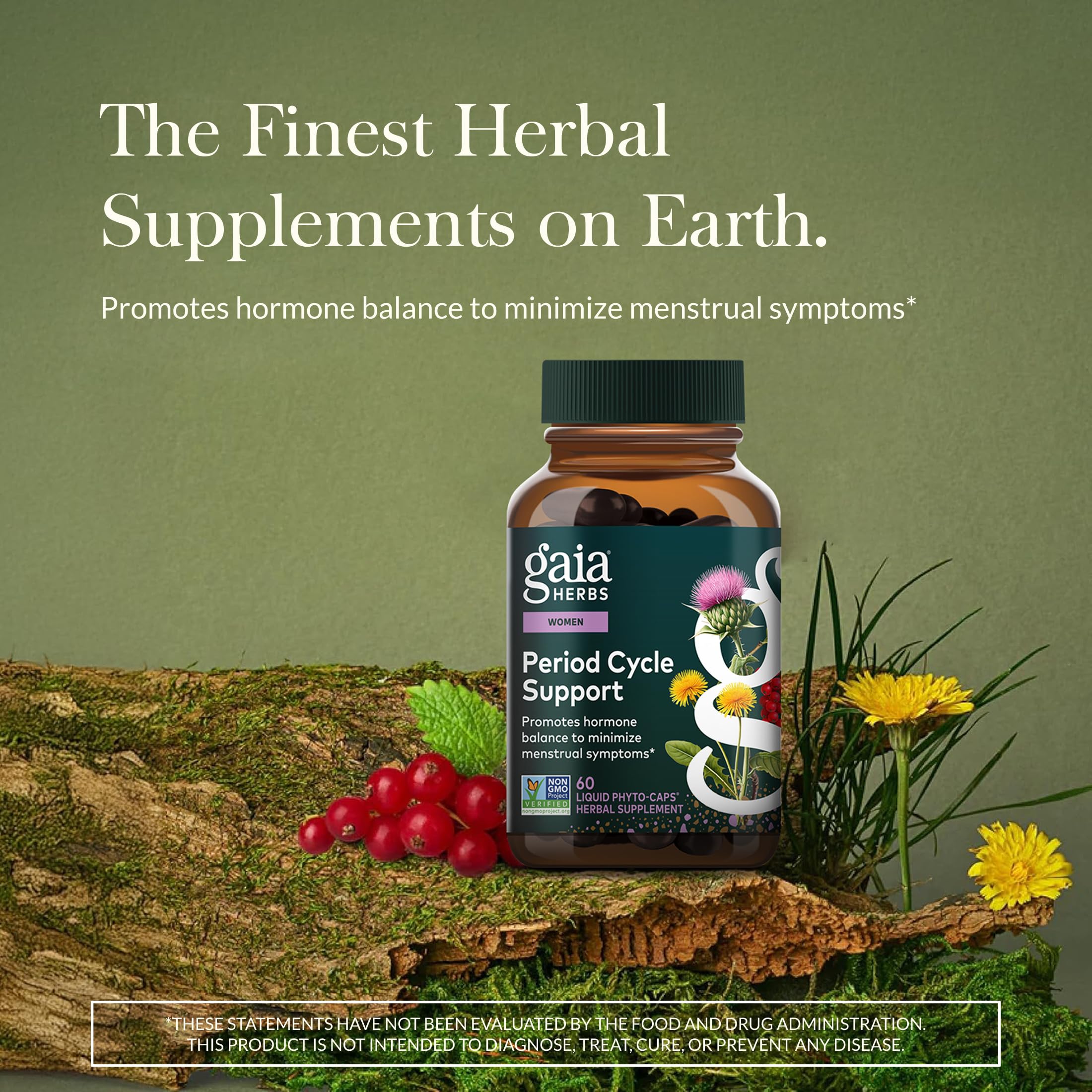 Gaia Herbs Period Cycle Support - Supports Hormone Balance & PMS Relief* - Herbal Supplement with Vitex Berry & Schisandra - Free from Gluten, Dairy & Soy - 60 Vegan Capsules (60 Servings) Gaia Herbs Au supplements