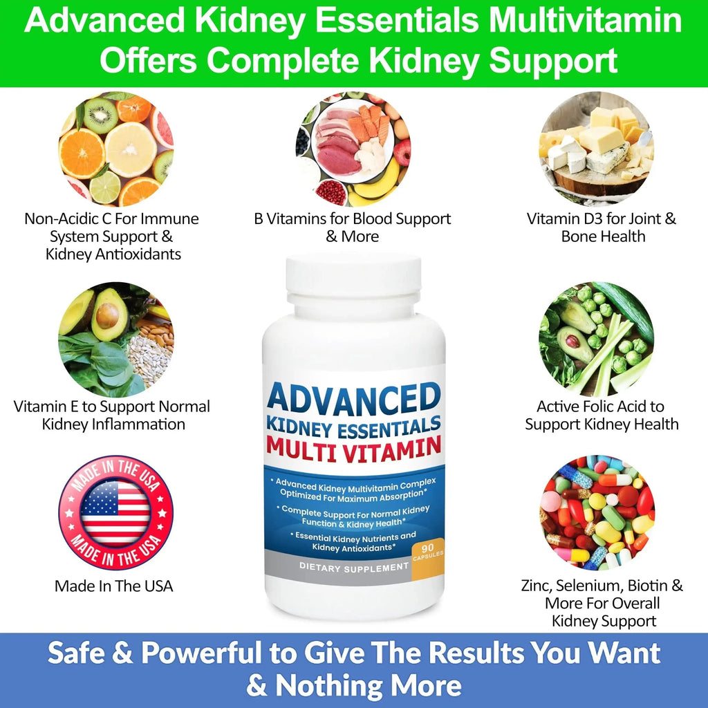 Advanced Kidney Essentials Multivitamin. Kidney Support Supplement for Complete Kidney Health. Kidney Health Supplement Kidney Restore Au supplements