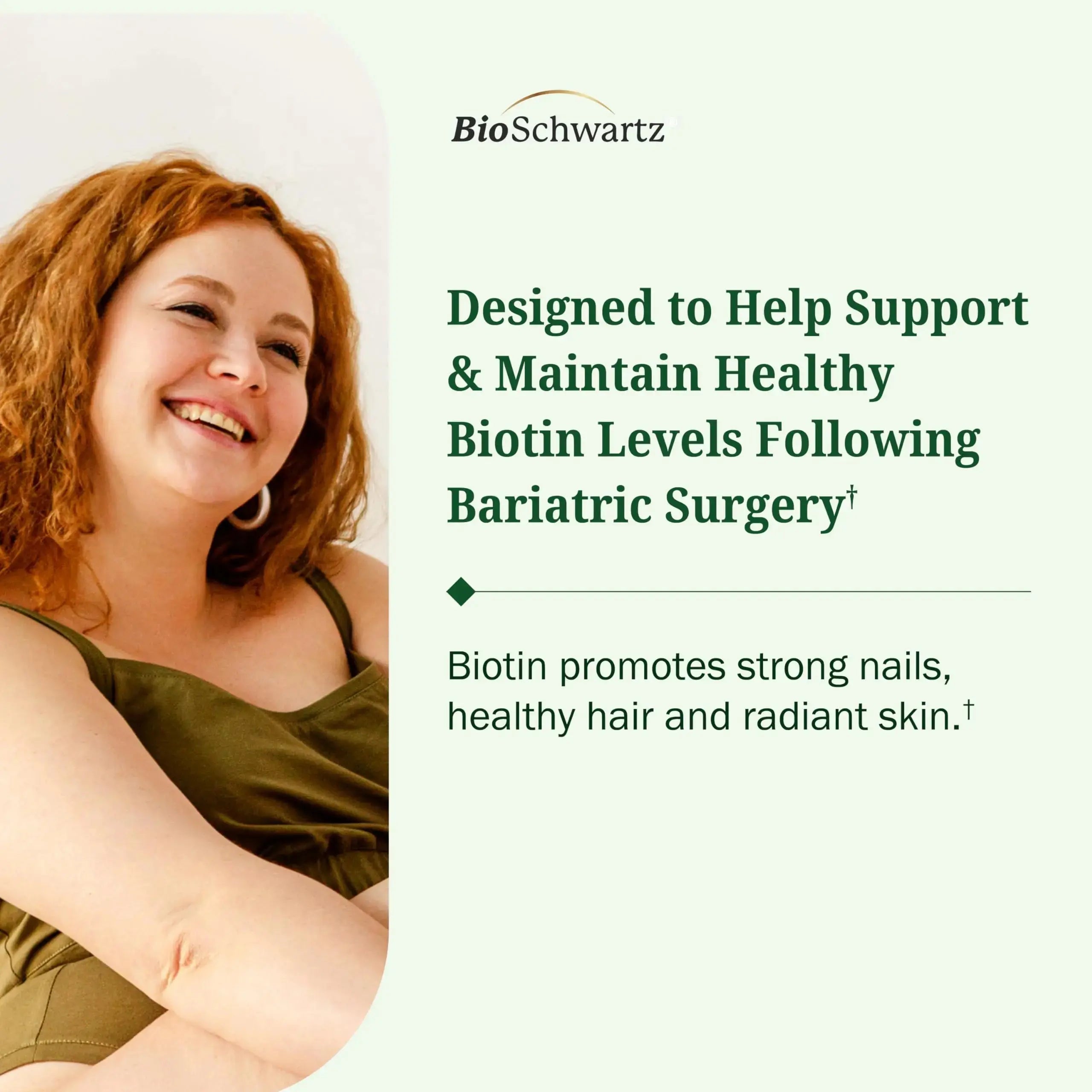 BioSchwartz Bariatric Biotin Chewable Tablets - 5500mcg Biotin per Serving - Green Apple Flavor, 3 Month Supply - Sugar-Free Hair Skin Nails Vitamins BioSchwartz Au supplements