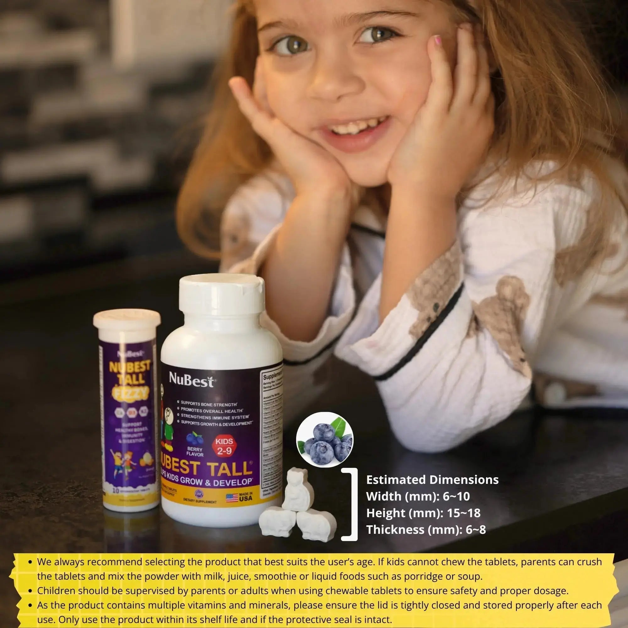 NuBest Tall Kids - Multivitamins & Minerals for Age 2 to 9 - Bone Strength & Immunity Support - Helps Kids, Toddlers Healthy NuBest Au supplements